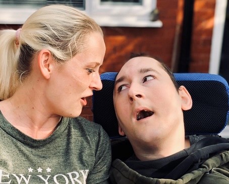 two people looking at each other