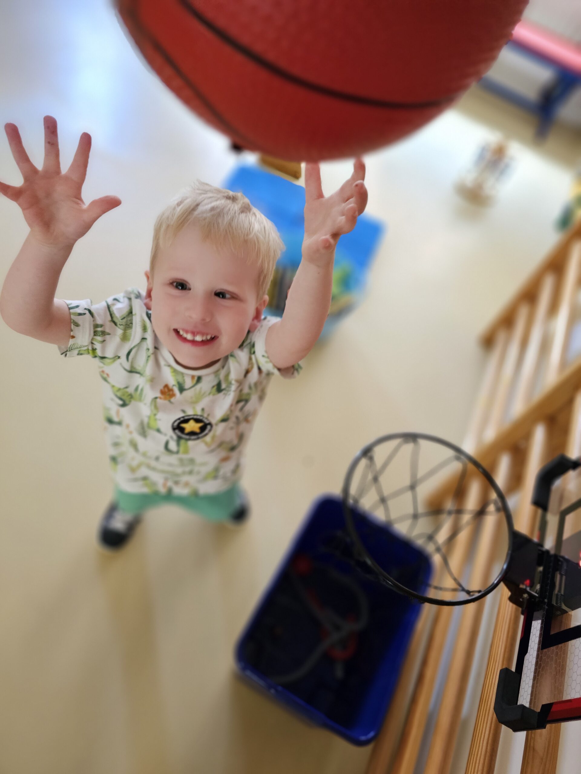 young person with basketball