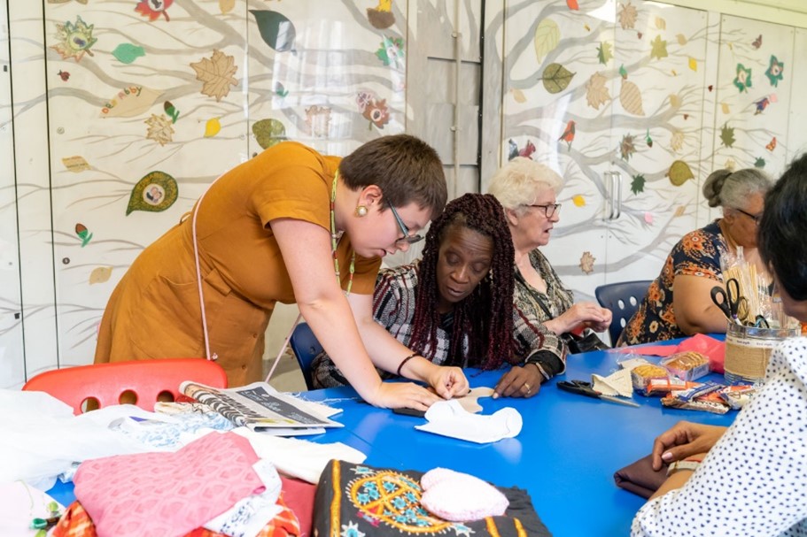 People sewing as an activity